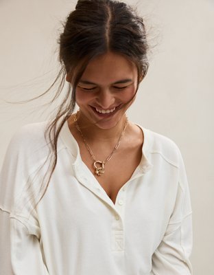 Aerie Horsebit Charm Necklace - Gold
