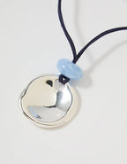 Aerie Suede Long Pendant Necklace - Silver