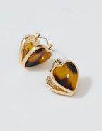 Aerie Resin Heart Huggie Earrings - Torte