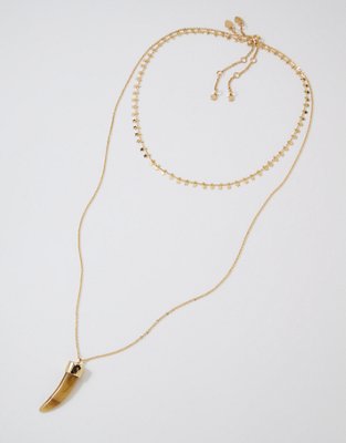 Aerie Festival Layered Charm Necklace - Gold