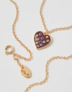 Aerie Enamel Heart Necklace - Royal Berry