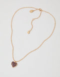 Aerie Enamel Heart Necklace - Royal Berry