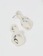 Aerie Disk Bead Drop Earrings - Silver