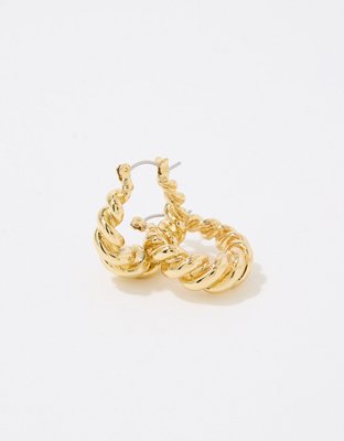 Aerie Twist Dome Hoop Earrings - Gold