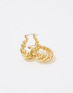 Aerie Twist Dome Hoop Earrings - Gold