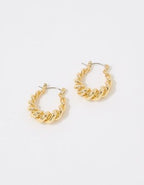 Aerie Twist Dome Hoop Earrings - Gold