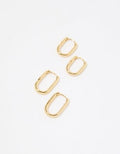 Aerie Chunky Paperclip Hoop Earring Pack - Gold