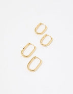 Aerie Chunky Paperclip Hoop Earring Pack - Gold