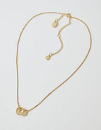 Aerie Mixed Metal Circle Necklace - Gold