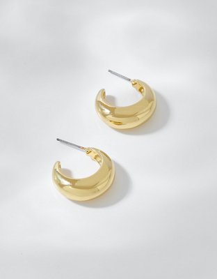 Aerie Shiny Gold Hoop Earrings - Gold