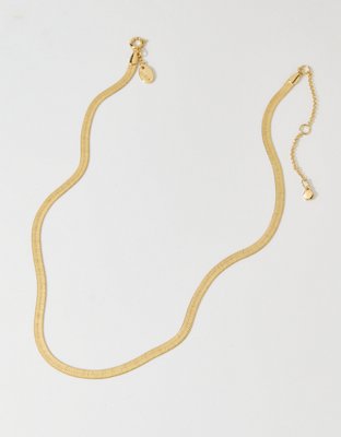 Aerie Chunky Herringbone Necklace - Gold