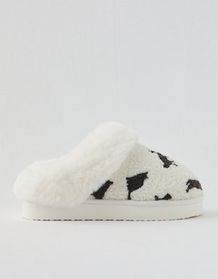 Aerie Embroidered Slippers - Black