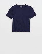 SMOOTHEZ Short Sleeve Crew T-Shirt - Navy
