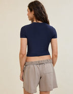 SMOOTHEZ Short Sleeve Crew T-Shirt - Navy