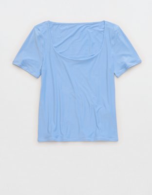 SMOOTHEZ Short Sleeve Scoop T-Shirt - Horizon Sky