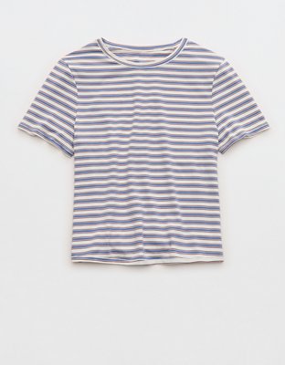 SMOOTHEZ Cotton Blend BESTEES Short Sleeve Crew T-Shirt - Marbled Blue