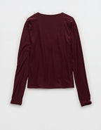 SMOOTHEZ Long Sleeve Ruched Top - Royal Berry