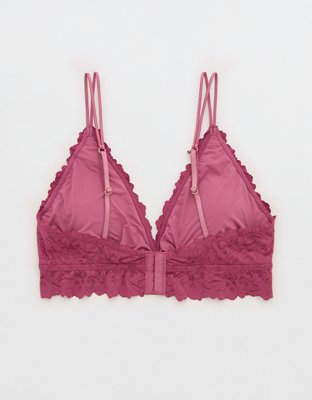 Show Off Rosey Lace Padded Plunge Bralette - Autumn Jam