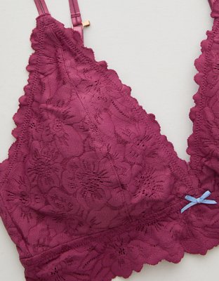 Show Off Rosey Lace Padded Plunge Bralette - Autumn Jam