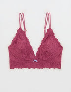 Show Off Rosey Lace Padded Plunge Bralette - Autumn Jam