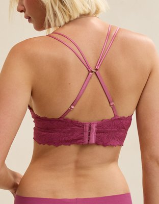 Show Off Rosey Lace Padded Plunge Bralette - Autumn Jam