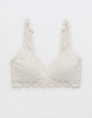 Show Off Chenille Lace Push Up Bralette - Soft Muslin