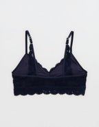 Show Off Chenille Lace Push Up Bralette - Navy