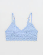 Show Off Chenille Lace Push Up Bralette - Cloudy Blue