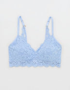 Show Off Chenille Lace Push Up Bralette - Cloudy Blue