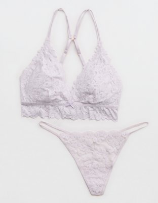 Show Off Chenille Lace Push Up Bralette - Hushed Violet