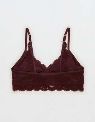 Show Off Chenille Lace Push Up Bralette - Royal Berry