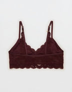 Show Off Chenille Lace Push Up Bralette - Royal Berry