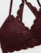 Show Off Chenille Lace Push Up Bralette - Royal Berry