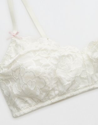 Show Off Dozen Roses Lace Padded Bralette - Soft Muslin