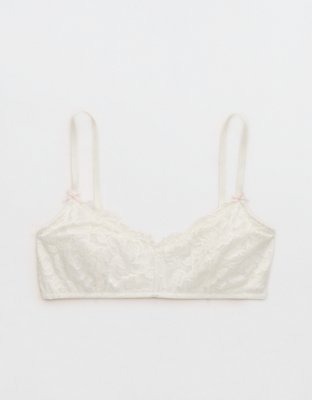 Show Off Dozen Roses Lace Padded Bralette - Soft Muslin
