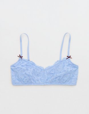 Show Off Dozen Roses Lace Padded Bralette - Cloudy Blue