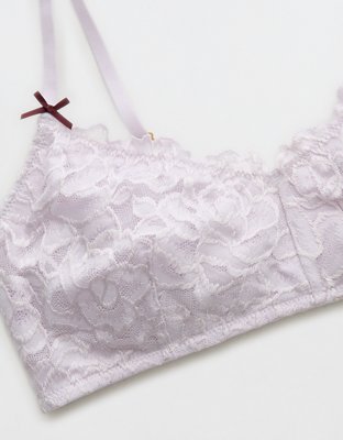 Show Off Dozen Roses Lace Padded Bralette - Hushed Violet
