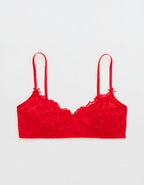 Show Off Dozen Roses Lace Padded Bralette - Bright Red