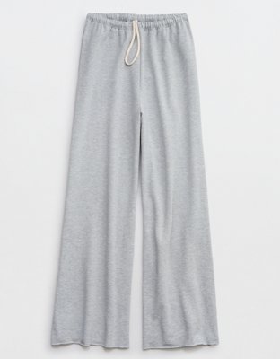 OFFLINE By Aerie OTT Fleece Super Wide Leg Pant - Medium Heather Gray