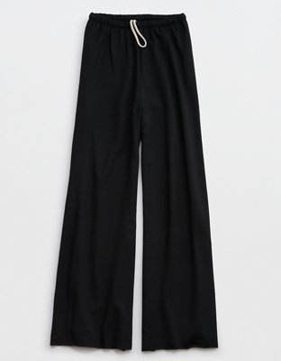 OFFLINE By Aerie OTT Fleece Super Wide Leg Pant - True Black