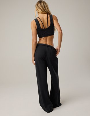 OFFLINE By Aerie OTT Fleece Super Wide Leg Pant - True Black