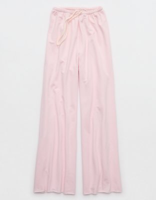 OFFLINE By Aerie OTT Fleece Super Wide Leg Pant - Pink Petal