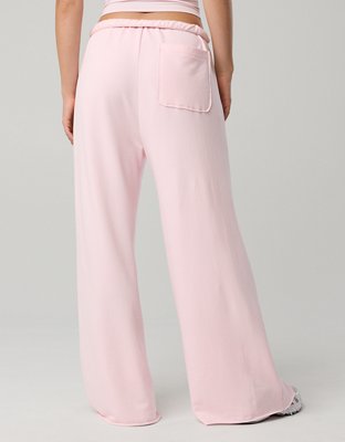 OFFLINE By Aerie OTT Fleece Super Wide Leg Pant - Pink Petal