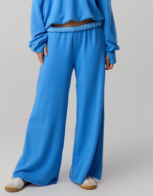 OFFLINE By Aerie OTT Fleece Super Wide Leg Pant - Rome Blue