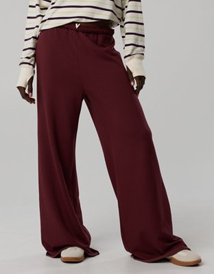OFFLINE By Aerie OTT Fleece Super Wide Leg Pant - Royal Berry