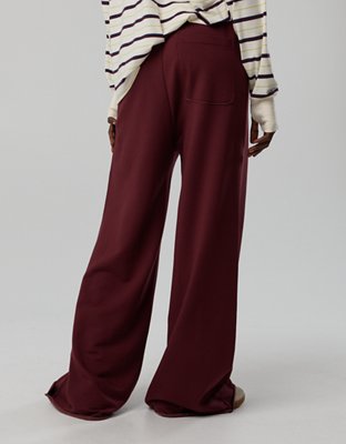 OFFLINE By Aerie OTT Fleece Super Wide Leg Pant - Royal Berry