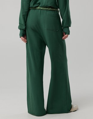 OFFLINE By Aerie OTT Fleece Super Wide Leg Pant - Rugged Green