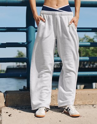 OFFLINE By Aerie Cloud Fleece Trouser - Light Heather Gray
