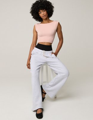 OFFLINE By Aerie Cloud Fleece Trouser - Light Heather Gray