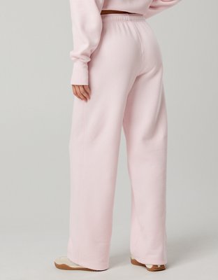 OFFLINE By Aerie Cloud Fleece Trouser - Pink Petal
